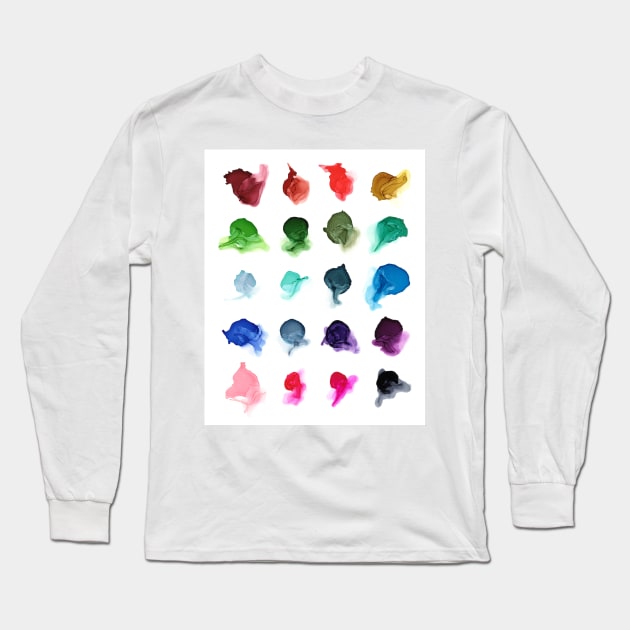 Rainbow Ink Swatch Splotch Long Sleeve T-Shirt by Elizabeth Karlson Art